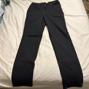 Black Straight-Leg Jeans